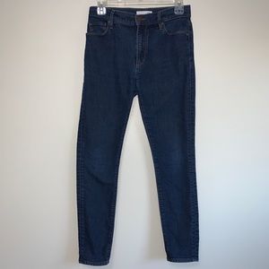 LOFT Hi-Rise Skinny Ankle Jeans in Dark Rinse Wash